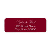 Elegant Burgundy Return Address Label (Voorkant)