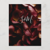 Elegant Burgundy Romantic Rose Enclosure Card Informatiekaartje (Achterkant)