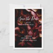 Elegant Burgundy Romantic Rose Save The Date Card (Voorkant)