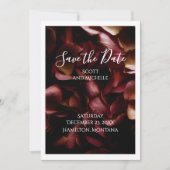 Elegant Burgundy Romantic Rose Save The Date Card (Voorkant)