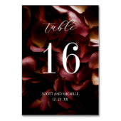 Elegant Burgundy Romantic Rose Table Number Card Kaart (Voorkant)