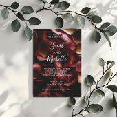Elegant Burgundy Romantic Rose Wedding Invitation Kaart