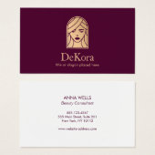 Elegant Burgundy Roos Gold Face Visitekaartje (Voorkant /achterkant)