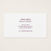 Elegant Burgundy Roos Gold Face Visitekaartje (Achterkant)