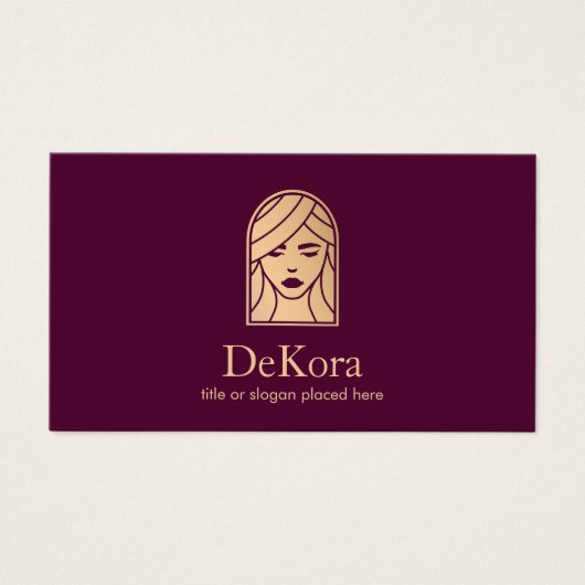 Elegant Burgundy Roos Gold Face Visitekaartje (Voorkant)