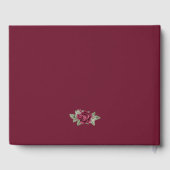 Elegant Burgundy Roos Gold Floral Funeral Foto Gastenboek (Achterkant)