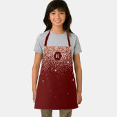 Elegant Burgundy Roos Gold Glitter Monogram Schort (Insitu)