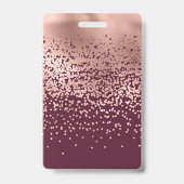 Elegant Burgundy Roos Gold Polka Dot Gradient Badge (Achterkant)