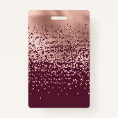 Elegant Burgundy Roos Gold Polka Dot Gradient Badge (Achterkant)