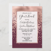 Elegant Burgundy Roos Gold Polka Dot Gradient Kaart (Voorkant)