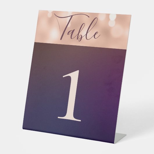 Elegant Burgundy Roos Gold Sparging Weduwingstabel Reclamebord Met Voetstuk (Voorkant)