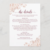 Elegant Burgundy & Roos Gold Wedding - Gegevens Informatiekaartje (Voorkant)