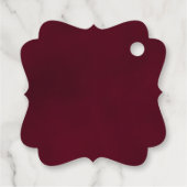 Elegant Burgundy Roos Weddenschap Bedankt Bedankjes Labels (Achterkant)