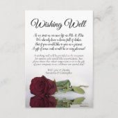 Elegant Burgundy Roos Wedding Wishing Well Poem Informatiekaartje (Voorkant)