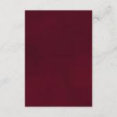 Elegant Burgundy Roos Wedding Wishing Well Poem Informatiekaartje (Achterkant)