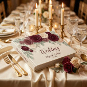 Elegant Burgundy Rose Chic Wedding Gastenboek