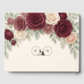 Elegant Burgundy Rose Chic Wedding Gastenboek (Achterkant)