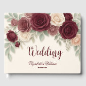 Elegant Burgundy Rose Chic Wedding Gastenboek (Voorkant)