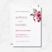 Elegant Burgundy Rose Floral Save the Date Card Kaart