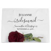 Elegant Burgundy Rose Posh Bridesmaid Wedding Groot Cadeauzakje (Voorkant)