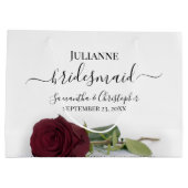 Elegant Burgundy Rose Posh Bridesmaid Wedding Groot Cadeauzakje (Achterkant)