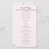 Elegant Burgundy Roze Bloemen Huwelijksprogramma (Achterkant)