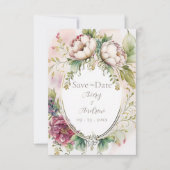 Elegant Burgundy Roze Romantisch Landelijk Save The Date (Voorkant)