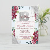Elegant Burgundy Rozen Glitter Drives Kaart (Staand voorkant)