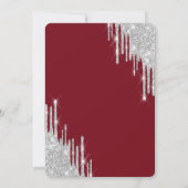 Elegant Burgundy Rozen Glitter Drives Kaart (Achterkant)