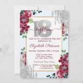 Elegant Burgundy Rozen Glitter Drives Kaart (Voorkant)