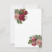 Elegant Burgundy Rustic Floral Maroon Roos Wedding RSVP Kaartje (Achterkant)