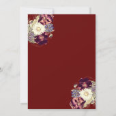 Elegant Burgundy Rustic Floral Monogram Weddenscha Kaart (Achterkant)