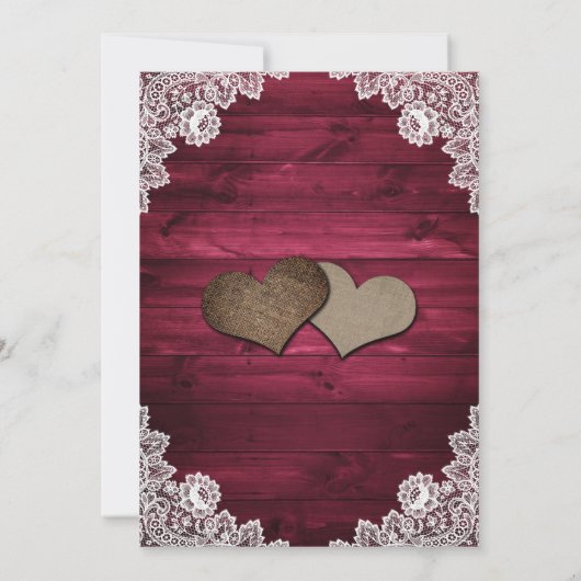 Elegant Burgundy Rustic Wood Lace Sunflower Save The Date (Achterkant)