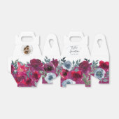 Elegant Burgundy Sage Green Blue Floral Wedding Bedankdoosjes (Uitgevouwen)