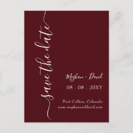 Elegant Burgundy Save the Date Aankondigingskaart