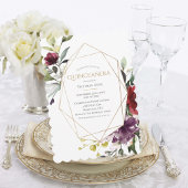 Elegant Burgundy Scalloped Quinceañera Uitnodiging