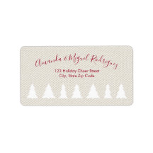 Elegant Burgundy Script-kerstbomen op beige