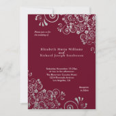 Elegant Burgundy Silver Gray Swirls Weddenschap Kaart (Voorkant)