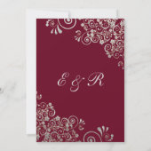 Elegant Burgundy Silver Gray Swirls Weddenschap Kaart (Achterkant)