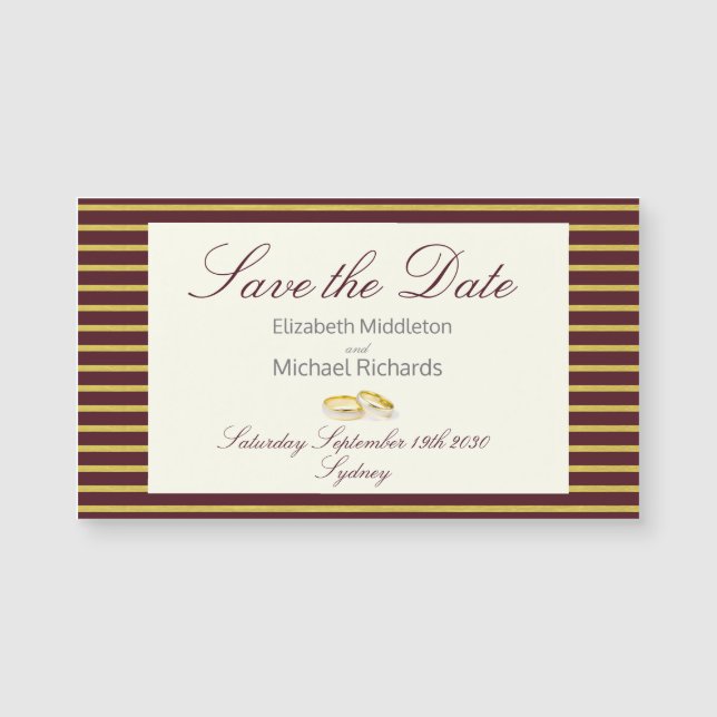 Elegant Burgundy Simple Wedding Save the Date (Voorkant)