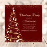 Elegant Burgundy Sparkle-kerstboom Kaart<br><div class="desc">Elegant Burgundy Sparkle-kerstboomfeest. Dit ontwerp is voorzien van een elegant winterontwerp met een gouden glans kerstboom op een feestelijke achtergrond. Ideaal voor een formele feestdag voor bedrijven. Pas dit aangepaste ontwerp aan met uw eigen partijgegevens.</div>