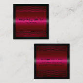 Elegant Burgundy Stainless Metal Vierkante Visitekaartje (Voorkant / Achterkant)