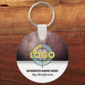 Elegant Burgundy Stone Modern Branding Custom Logo Sleutelhanger (Voorkant)