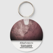 Elegant Burgundy Stone Modern Branding Custom Logo Sleutelhanger (Achterkant)