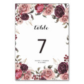 Elegant Burgundy Summer Floral Wedding Kaart (Achterkant)