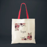 Elegant Burgundy Summer Floral Wedding Tote Bag<br><div class="desc">Deze elegante bruine zomerbloemige canvas tas is perfect voor een eenvoudige trouwreceptie. Het ontwerp is voorzien van prachtige bruine bordeaux handgetekende rozen,  die goed zijn geordend in aantrekkelijke lijsten en bouquets.</div>