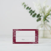 Elegant Burgundy Swirl Wedding Long Name Plaatskaartje (Staand voorkant)