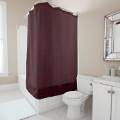 Elegant Burgundy Tartan Douchegordijn (In situ)