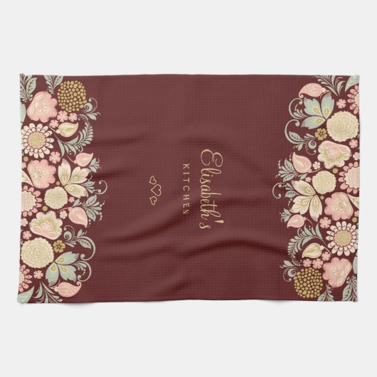  elegant burgundy theedoek (Horizontaal)