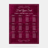Elegant Burgundy Velvet Wedding Seating Chart  Acryl Bord (Voorkant)